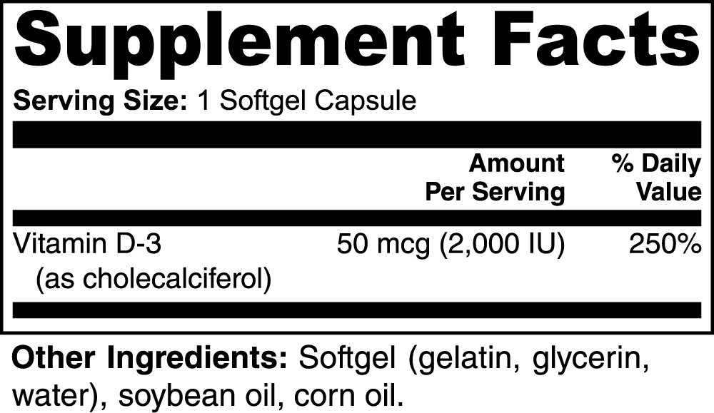 Vitamine D3 2 000 UI