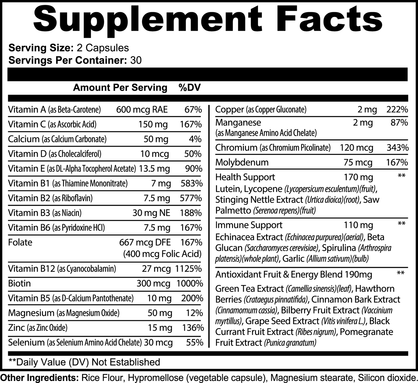 Multivitamines complètes