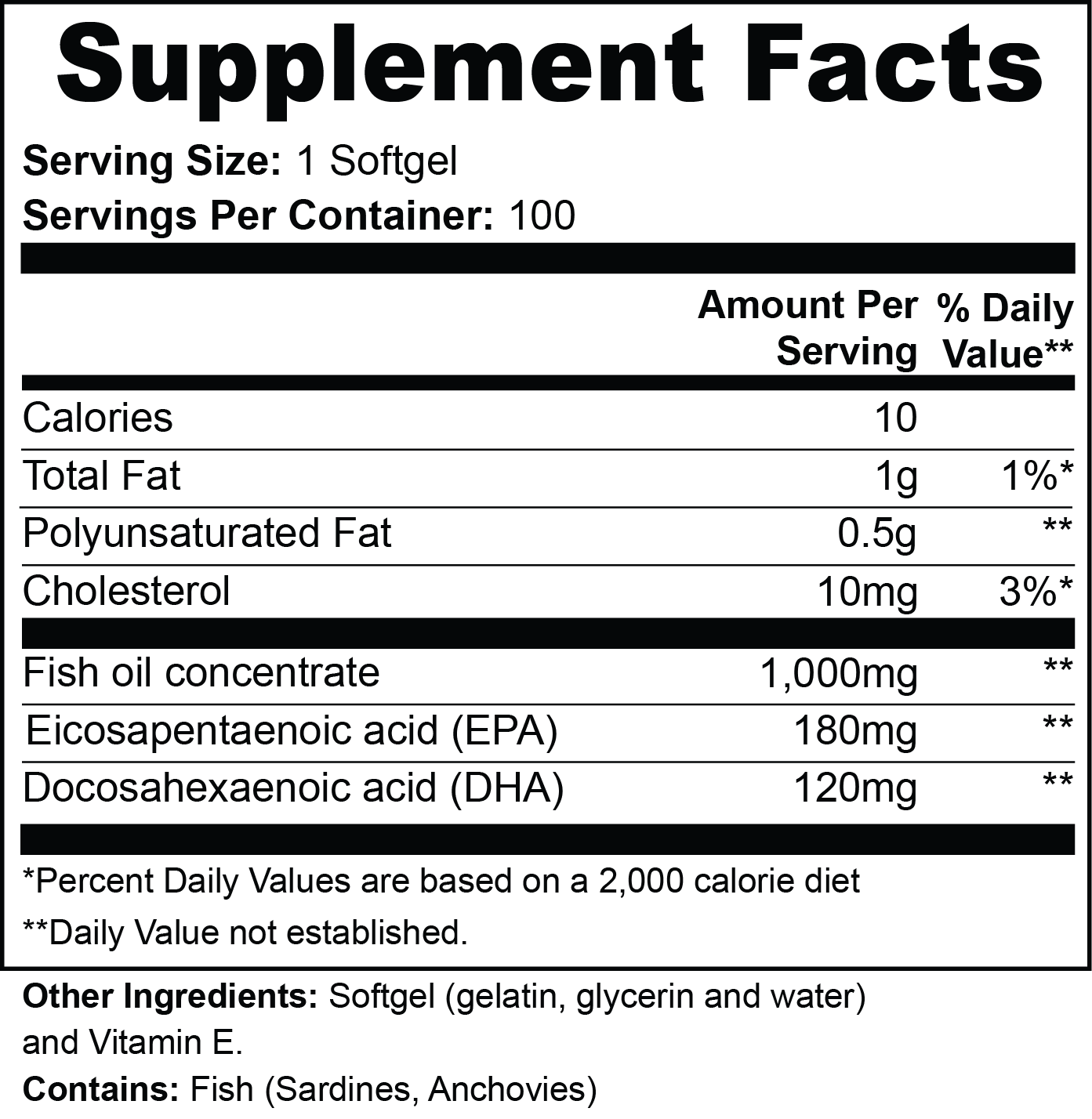 Oméga-3 EPA 180 mg + DHA 120 mg